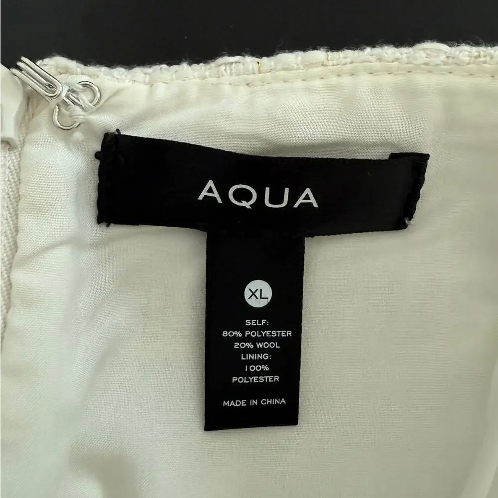 Aqua White Silver Sequin Gold Tweed Wool HighRise Short Size XL NEW Twee Preppy